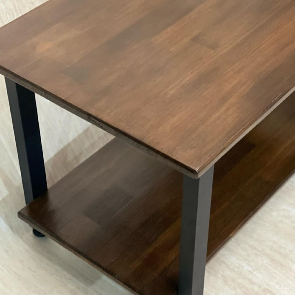 Ada Legno Ahşap Dizayn Semplice Ferro Serisi Metal Ayaklı Ceviz Renkte Modern Ahşap Orta Sehpa Orta Sehpa Fiyatı