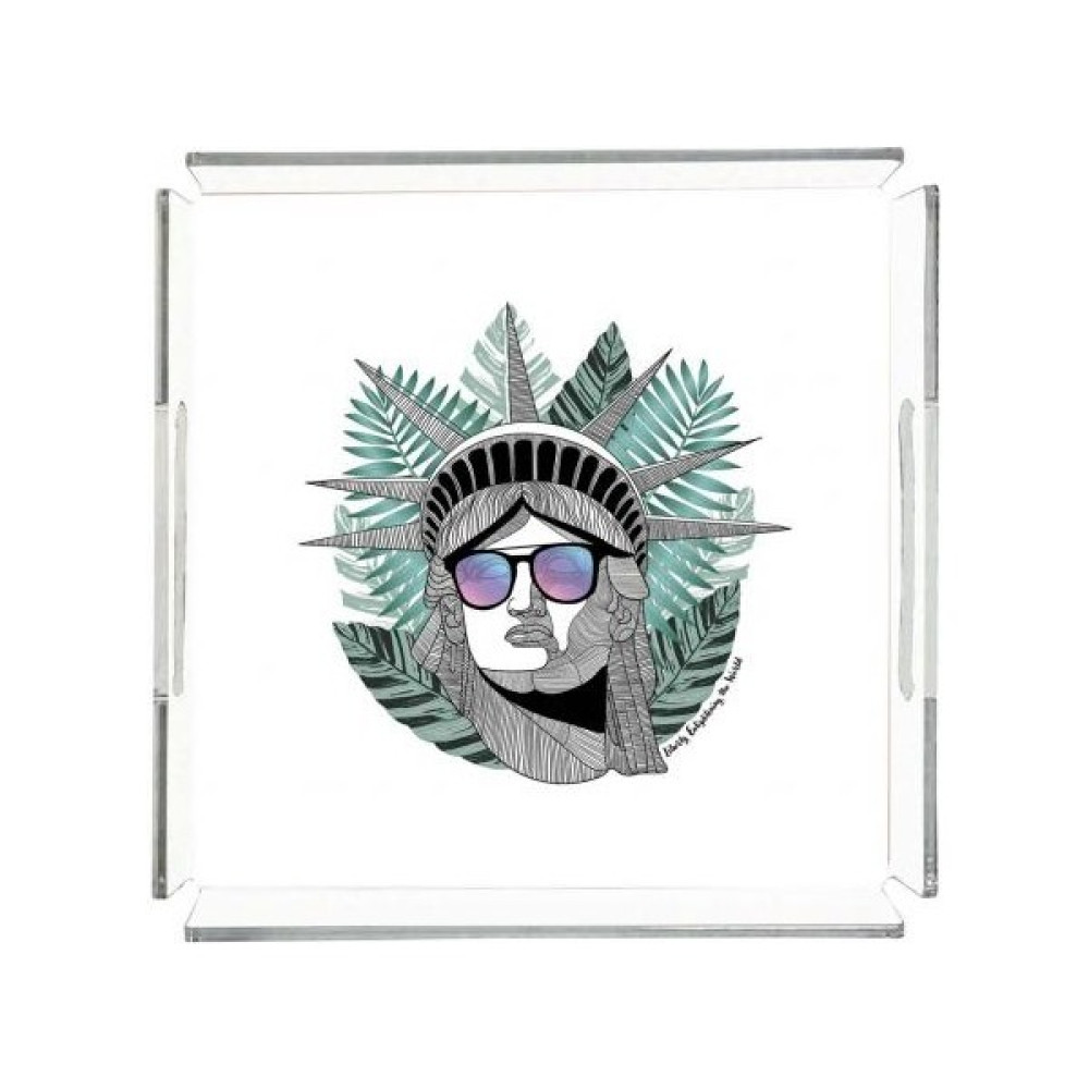 Adahome The Statue Of Liberty Pleksi Tepsi - 25X25CM Servis Tepsisi Fiyatı