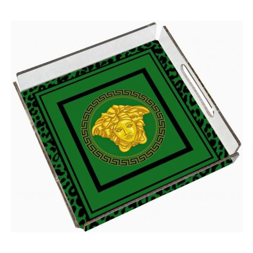 Adahome Yeşil Medusa Pleksi Tepsi - 25X25CM Servis Tepsisi Fiyatı