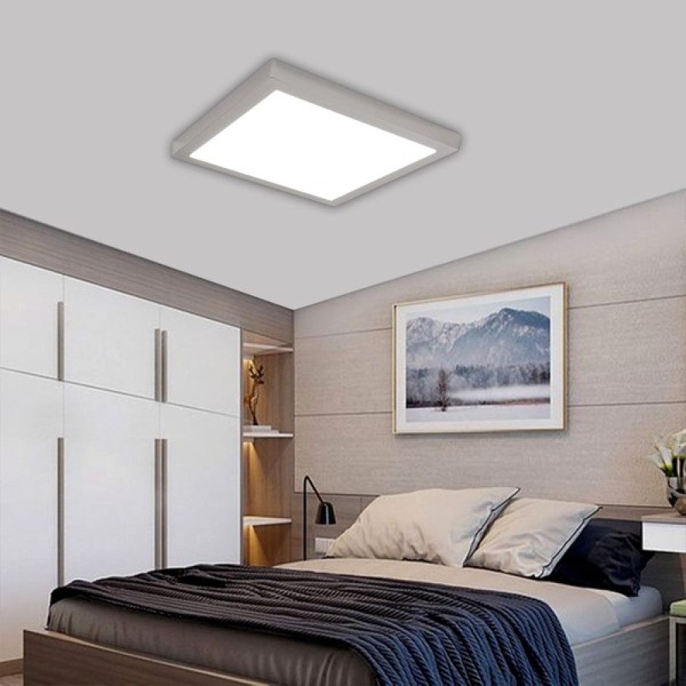 ADALED 24 W Sıva Üstü Beyaz Kare Metal Kasa LED Panel Beyaz Işık Avize Fiyatı