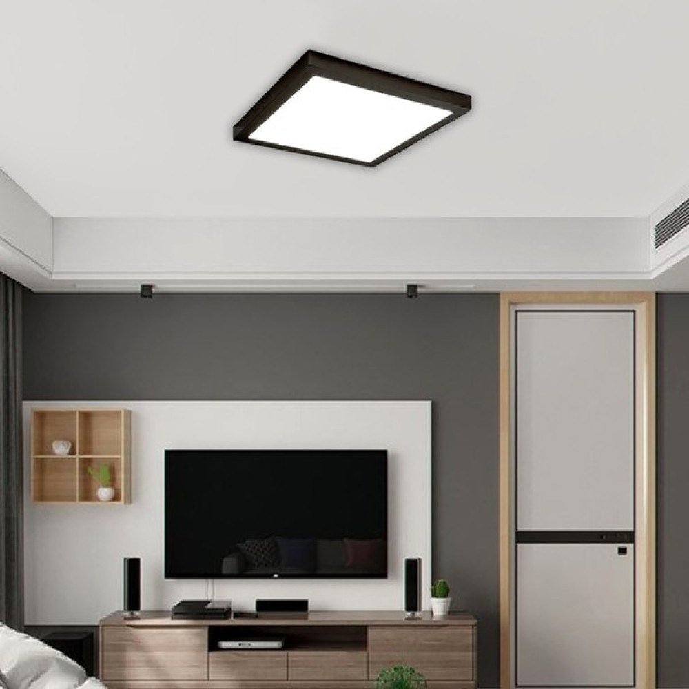 Adaled Adaledmodern Tavana Sıfır Panel LED Avize 24 W Sıva Üstü Kare 3200 Gün Işığı Siyah Metal Kasa - GÜNIŞIĞI Avize Fiyatı