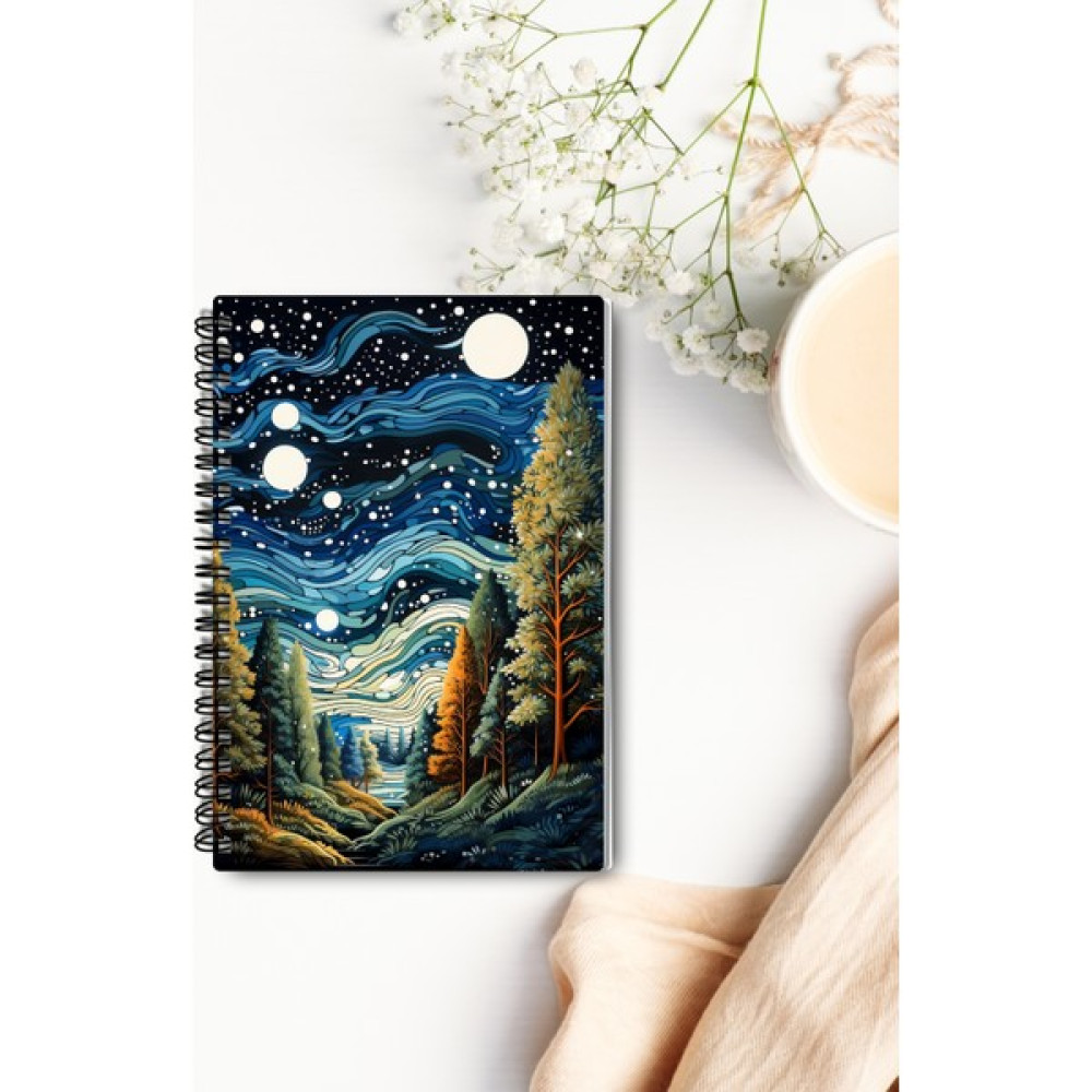 Adalove Design Defter - Kalın Sert Karton Kapak Boho, Bohemian Nich Defter/bullet Journal/tel SPIRALLI/120 Sayfa - 3 Spiralli Defter Fiyatı