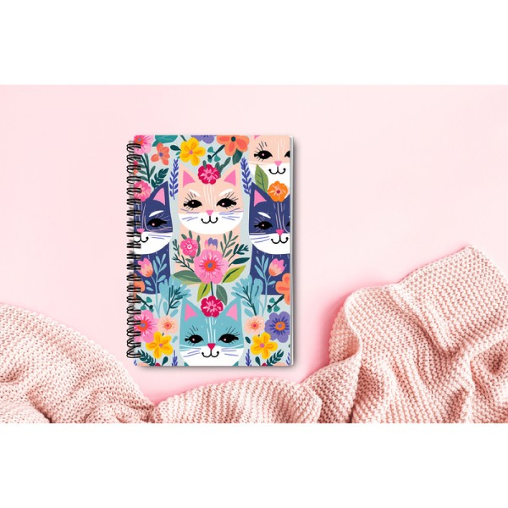 Adalove Design Defter - Kalın Sert Karton Kapak Kedili Defter/bullet Journal/tel SPIRALLI/120 Sayfa/sevimli Kediler - 1 Not Defteri & Bloknot Fiyatı