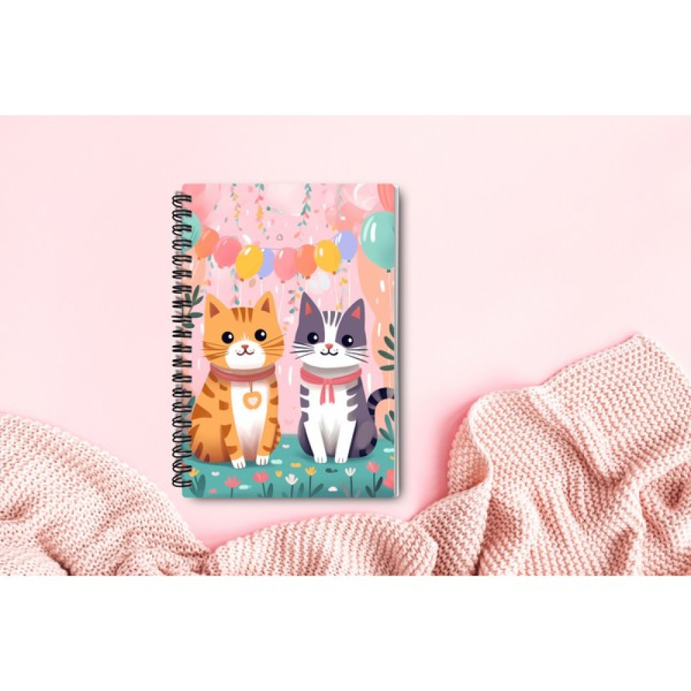 Adalove Design Defter - Kalın Sert Karton Kapak Kedili Defter/bullet Journal/tel SPIRALLI/120 Sayfa/sevimli Kediler - 8 Defter Fiyatı