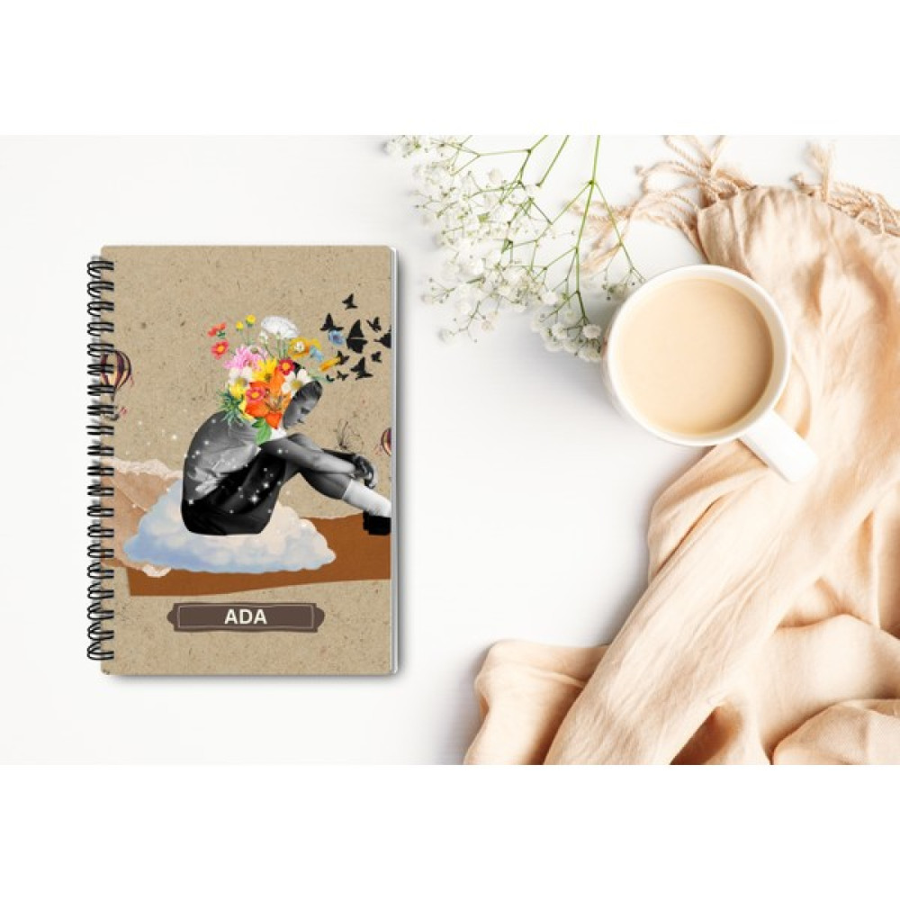 Adalove Design Defter - Kalın Sert Karton Kapak Kişiye Özel Isimli Defter/bullet Journal/tel SPIRALLI/120 Sayfa - 12 Spiralli Defter Fiyatı