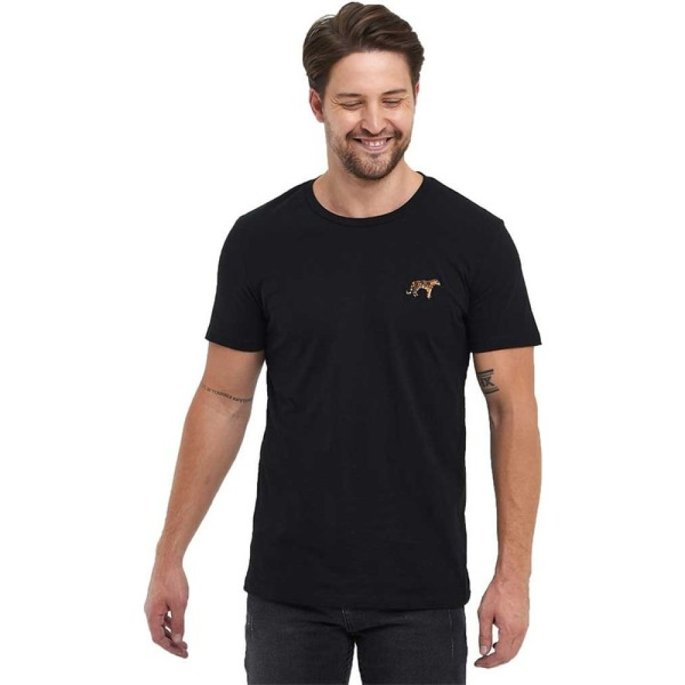 Adams Siyah Erkek Kısa Kol Bisiklet Yaka Kaplan Nakışlı T-Shirt T-Shirt & Sweatshirt (Outdoor) Fiyatı