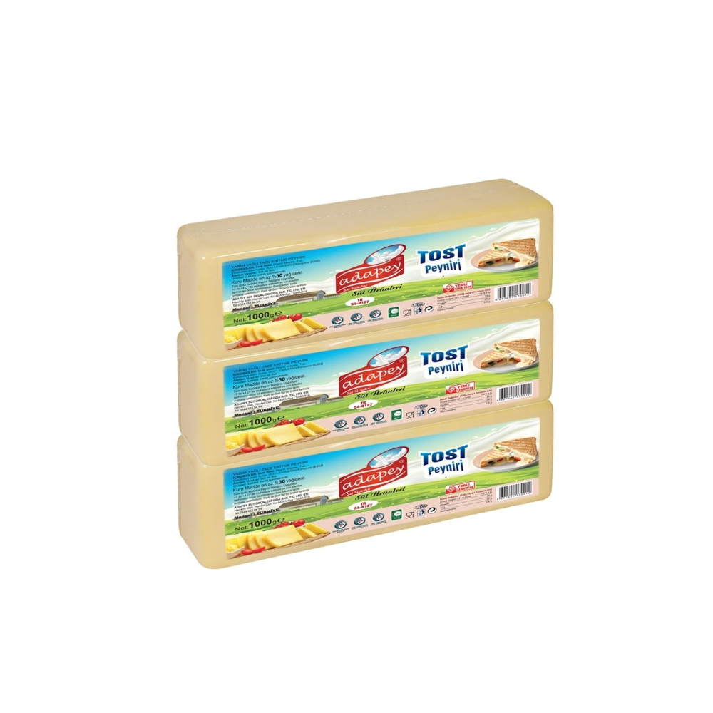 Adapey Tost Peyniri (3lü Set ) 3 *1000 Gr. Peynir Fiyatı