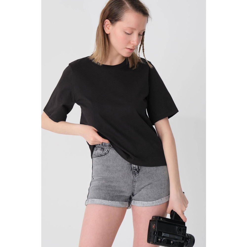 Addax Bisiklet Yaka Basic T-shirt P1002-e8 L Beden Bayan T-shirt Fiyatı