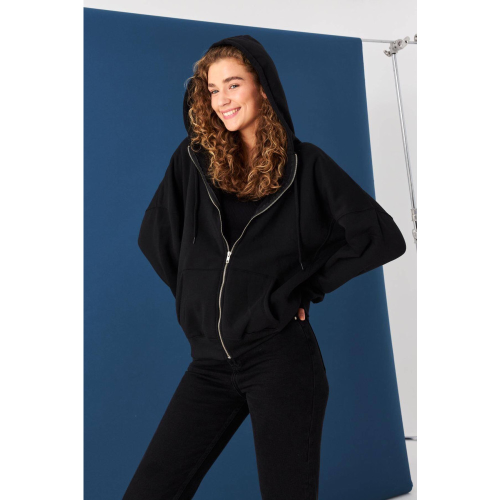 Addax Fermuarlı Kapüşonlu Sweatshirt H0725 XS Beden Bayan Sweatshirt Fiyatı
