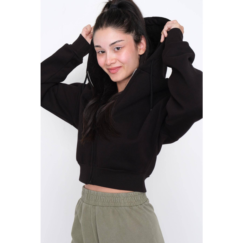 Addax Kapüşonlu Fermuarlı Şardonlu Sweatshirt H2551-w10 S Beden Bayan Sweatshirt Fiyatı