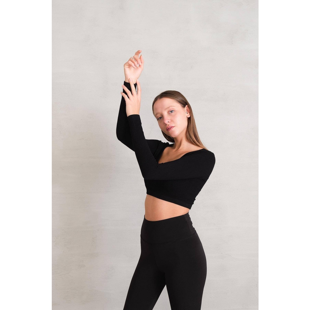 Addax Yuvarlak Yaka Uzun Kol Seamless Crop Bluz B0361-k2k3 M/L Beden Bluz Fiyatı