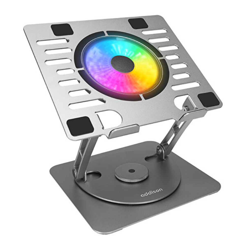 Addison Ad-Rc35 360 Derece Dönebilen Fanlı RGB Işıklı Ayarlanabilir Metal Laptop Stand Laptop Standı Fiyatı