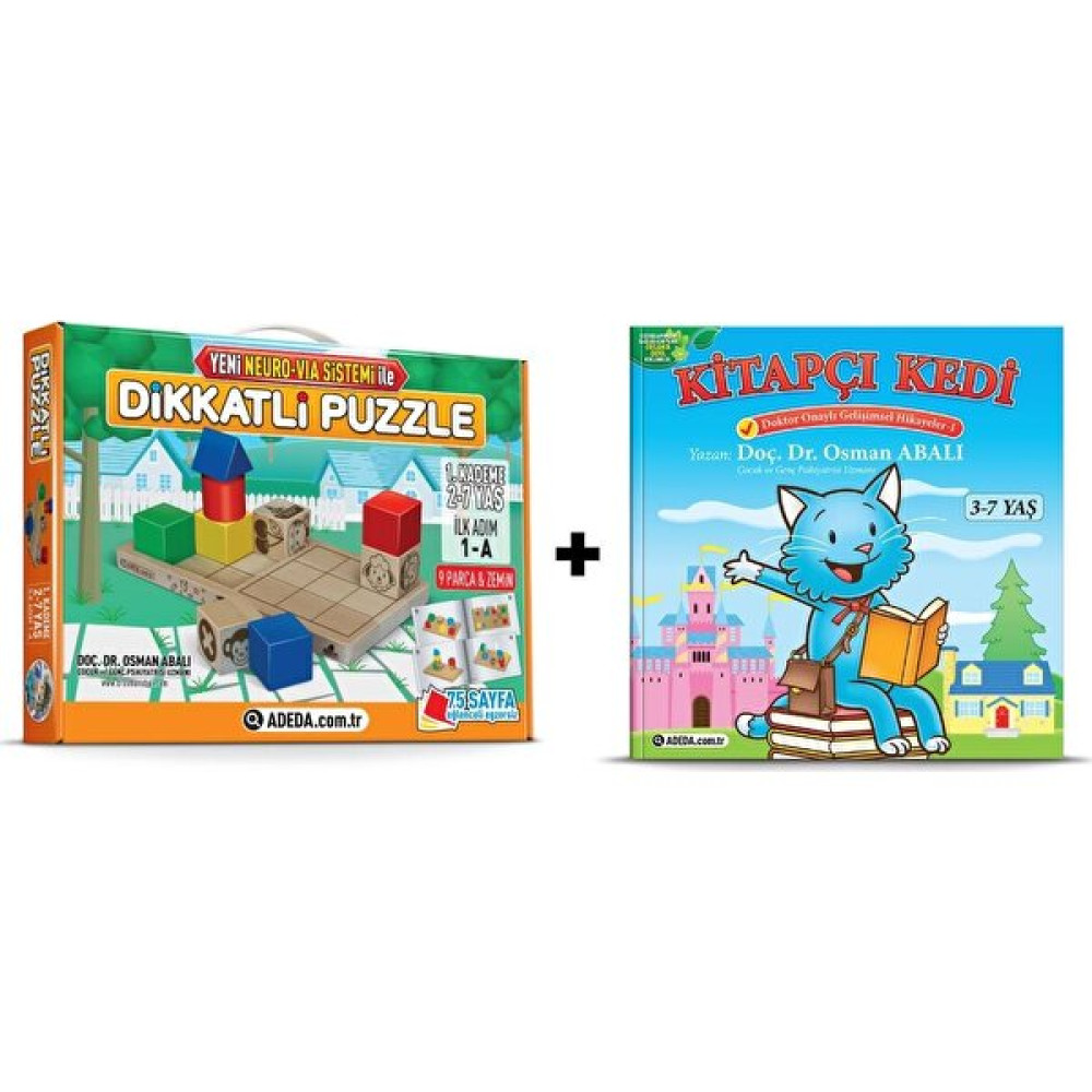 Adeda Dikkatli Puzzle 1. Kademe 2-7 Yaş İlk Adım + Kitap Kedi Okul Öncesi Eğitici & Öğretici Kitaplar Fiyatı