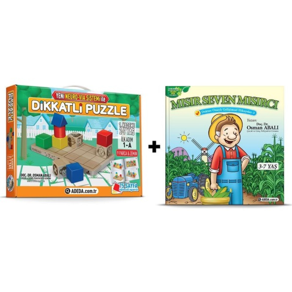 Adeda Dikkatli Puzzle 1. Kademe 2-7 Yaş Ilk Adım + Mısır Seven Mısırcı Okul Öncesi Eğitici & Öğretici Kitaplar Fiyatı