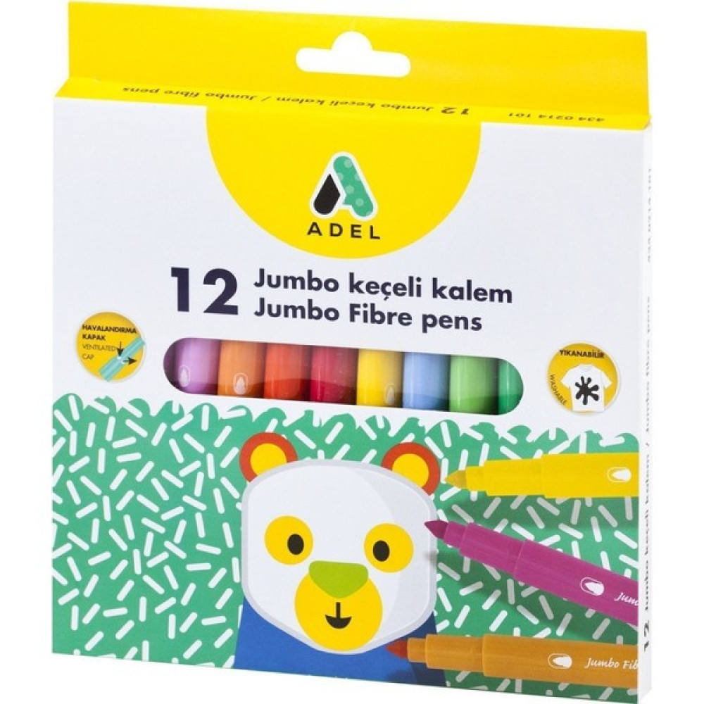 Adel Jumbo Keçeli Kalem 12 Renk Keçe Uçlu Kalem Fiyatı