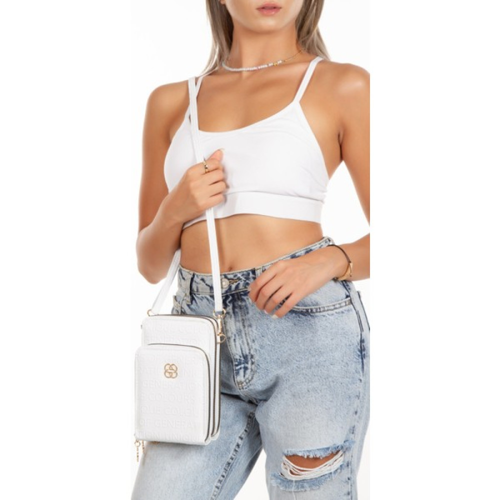 Adelina Bags Kadın Telefon Bölmeli Çapraz Ayarlanabilir Askılı Beyaz Cüzdan Çanta Erkek Çanta ve Cüzdan Fiyatı