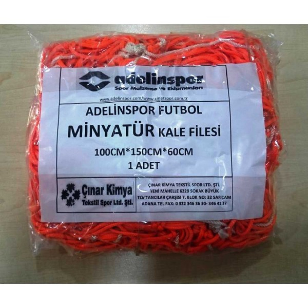 adelinspor Minyatür Kale Filesi 100/150/60Cm 10*10 Göz 2,5 Mm Renkli İp Futbol Malzemeleri Fiyatı
