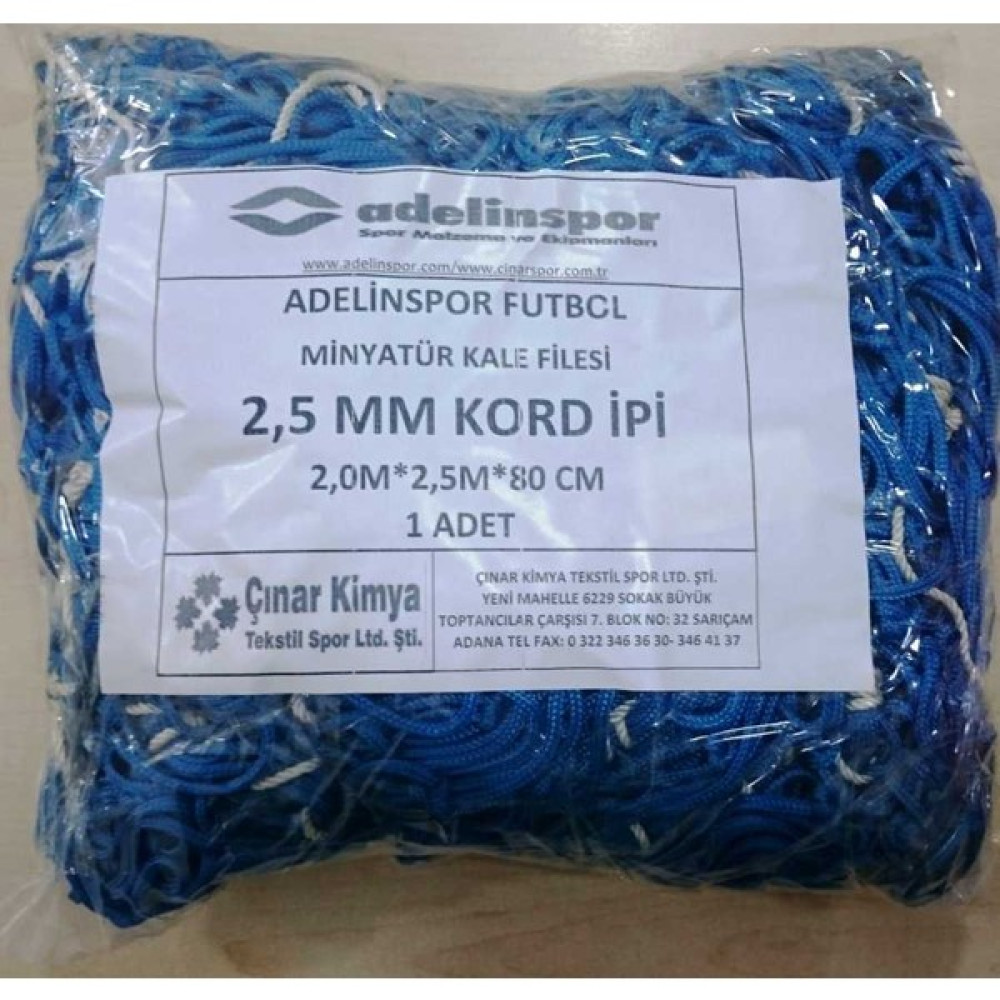 adelinspor Minyatür Kale Filesi 200/250/80Cm 10*10 Göz 2,5 Mm Renkli Futbol Malzemeleri Fiyatı