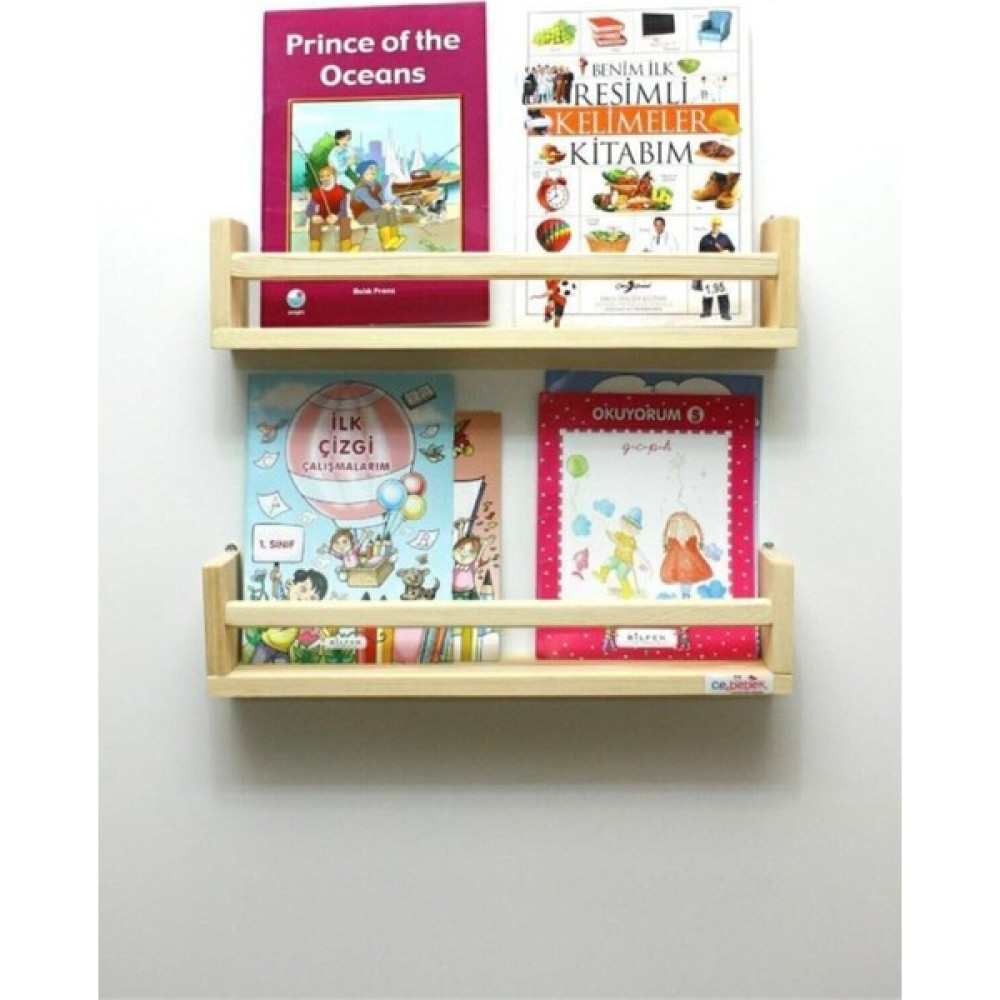 Aden Home 2i Montessori Kitaplık 50 cm Duvar Rafı Bebek Çocuk Odası Ahşap Kitaplık Duvar Rafı Fiyatı