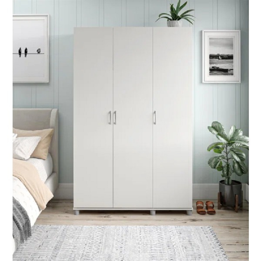 Aden Home 3 Kapaklı Çekmeceli Gardırop, Elbise Dolabı, Beyaz Mdf, 190X120CM, M-GRD23 Gardrop & Dolap Fiyatı