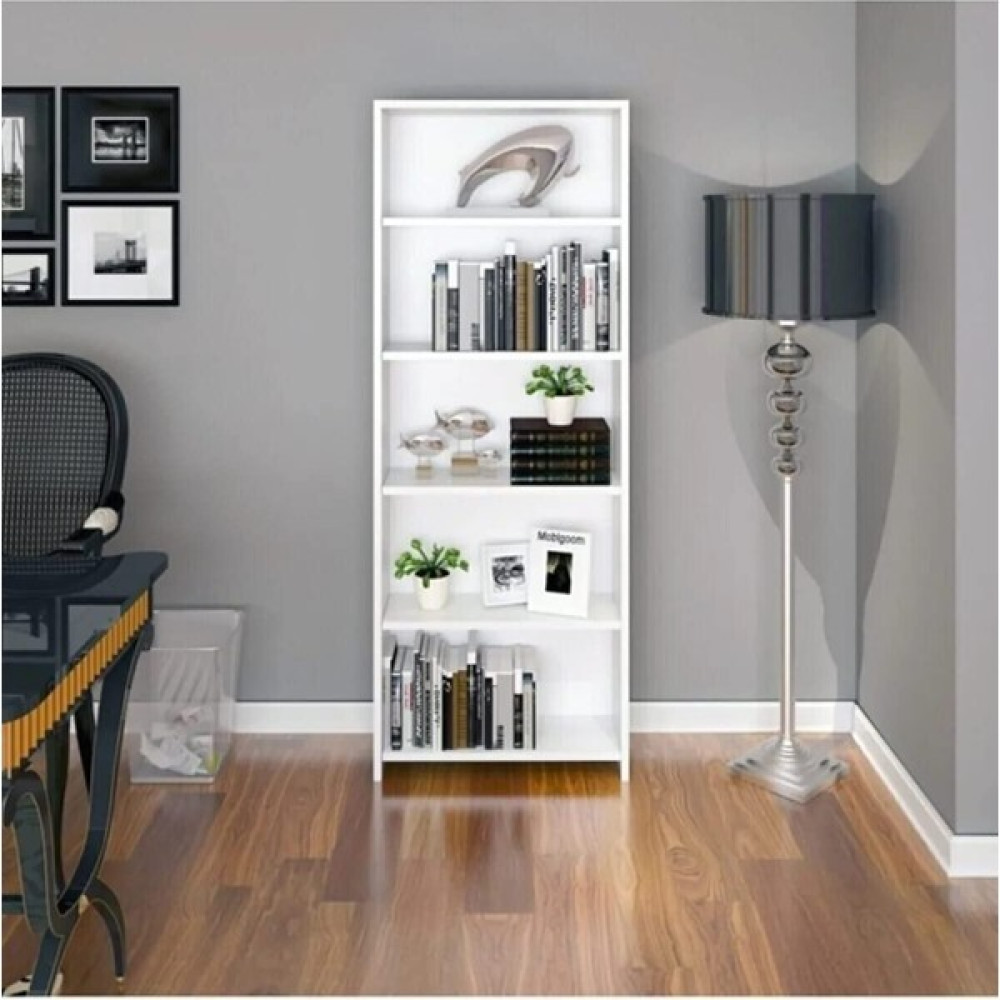 Aden Home 5 Katlı Geniş Kitaplık, Beyaz Kitaplık, Çok Amaçlı Raf, Dolap - 1 Kitaplık Fiyatı