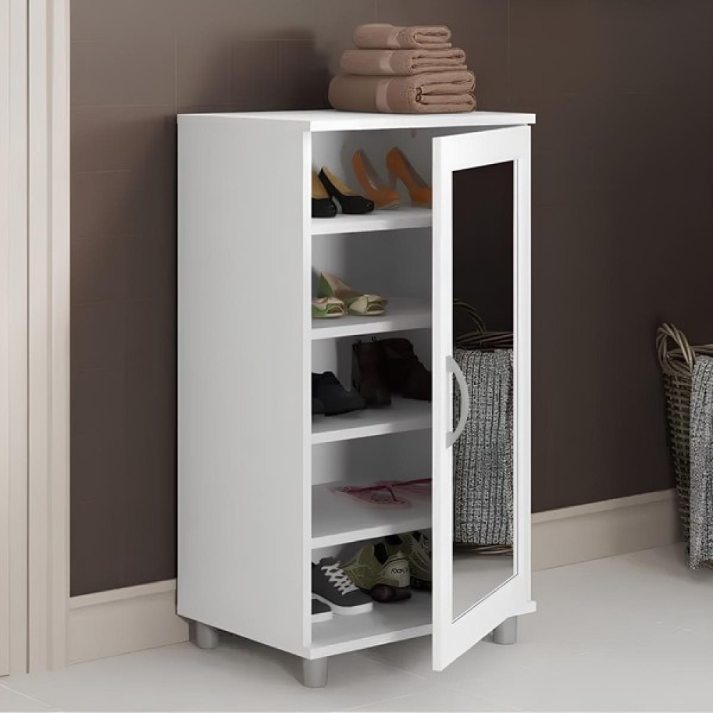 Aden Home Aynalı Çok Amaçlı Dolap, Beyaz Dolap, Ayakkabılık, Banyo Dolabı, Ayakkabı Dolabı, %100 Mdf, 110X50CM Ayakkabılık Fiyatı
