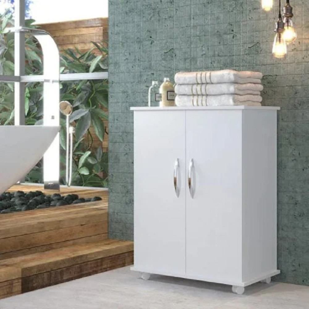 Aden Home Beyaz Banyo Dolabı, Banyo Düzenleyici, Tekerlekli Çok Amaçlı Dolap, Ayakkabılık, %100 Mdf, MBNY14 Banyo Dolabı / Mobilyası Fiyatı