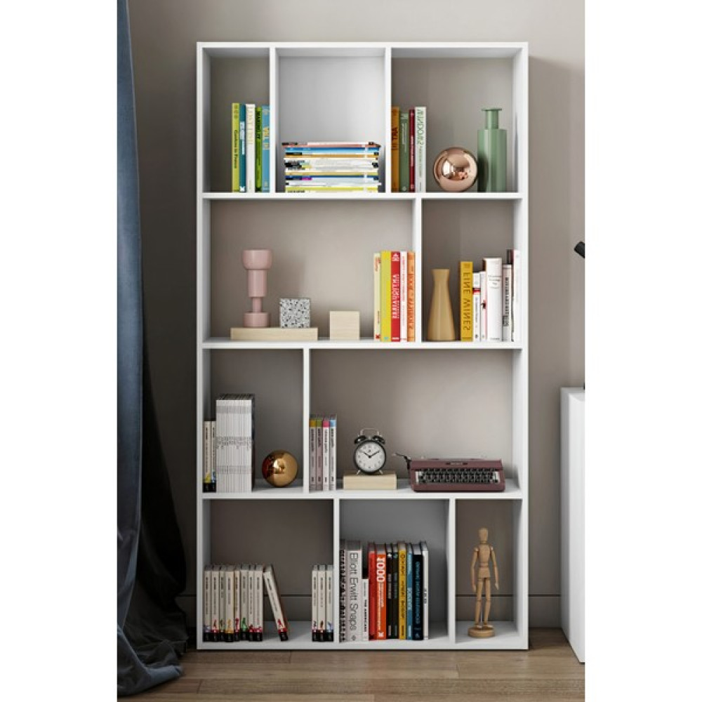 Aden Home Beyaz Dekoratif Kitaplık, 10 Raflı Dekoratif Kitaplık, Çok Amaçlı Raf, Mdf, 160X70CM, MKTP08 - 1 Kitaplık Fiyatı
