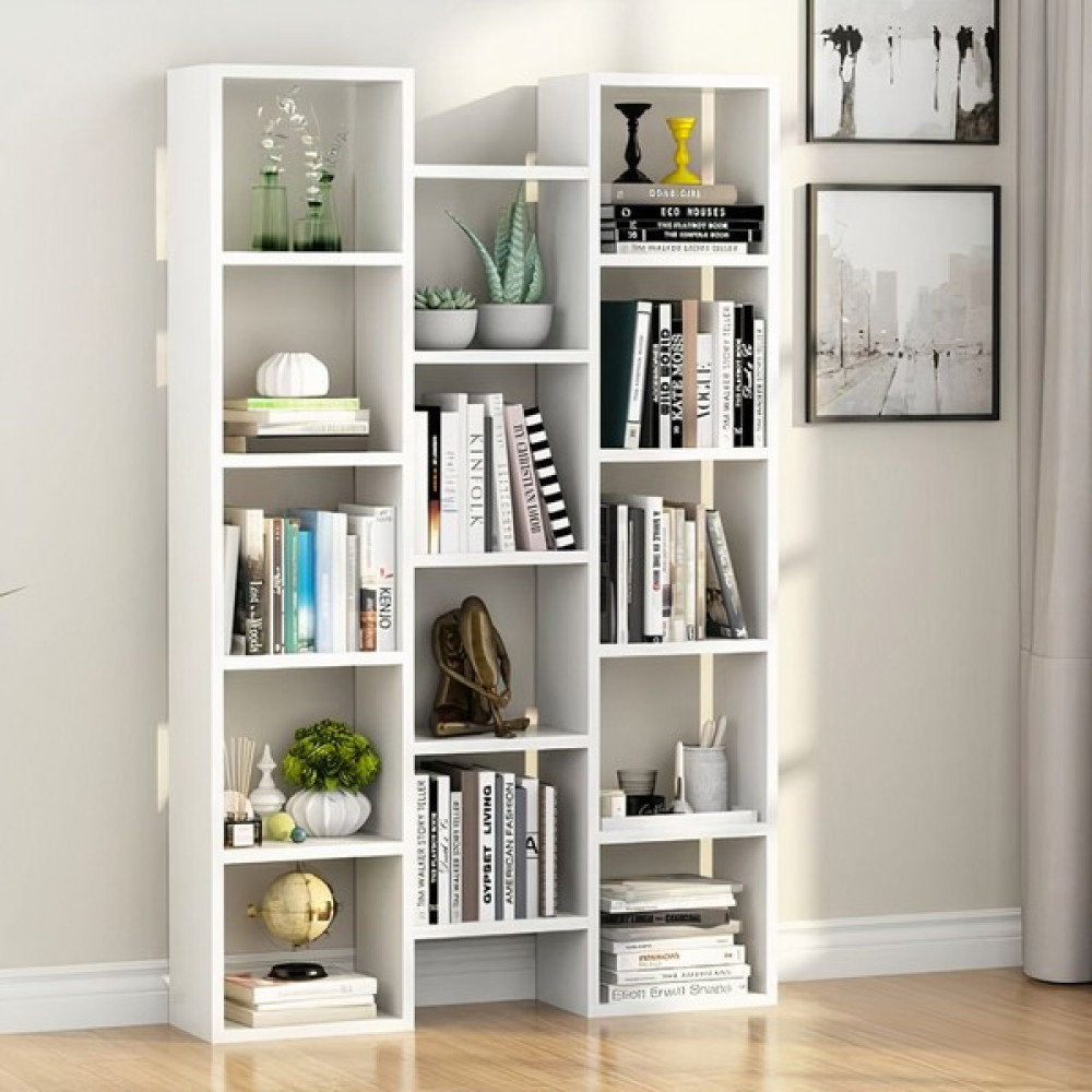 Aden Home Beyaz Dekoratif Kitaplık, 14 Raflı Dekoratif Kitaplık, Çok Amaçlı Raf, Mdf, 156X88CM, MKTP07 - 1 Kitaplık Fiyatı