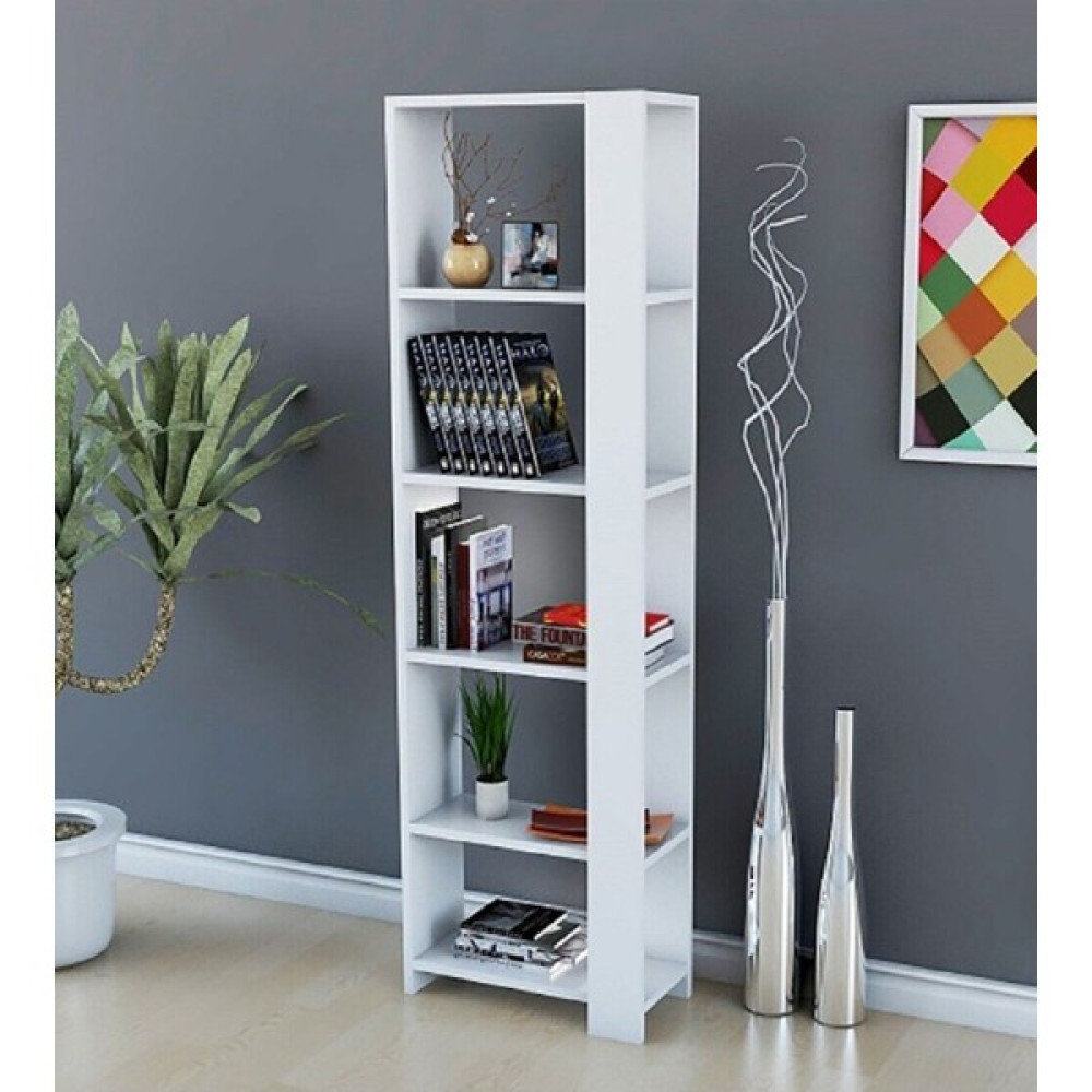Aden Home Beyaz Dekoratif Kitaplık, 5 Raflı Kitaplık, Çok Amaçlı Raf, Banyo Düzenleyici, Mdf, MKTP14 - 1 Kitaplık Fiyatı