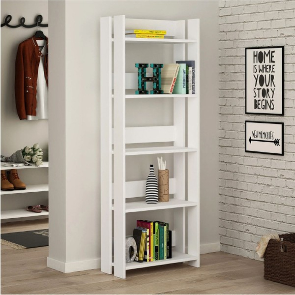Aden Home Beyaz Dekoratif Kitaplık, Dekoratif Kitaplık, Çok Amaçlı Raf, %100 Mdf Kitaplık, 155X70CM, MKTP05 Oto Boyaları Fiyatı