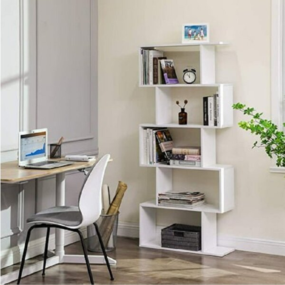 Aden Home Beyaz Kitaplık, 5 Raflı Dekoratif Kitaplık, Çok Amaçlı Raf, Mdf, 180X70X24CM, MKTP20 - 1 Kitaplık Fiyatı