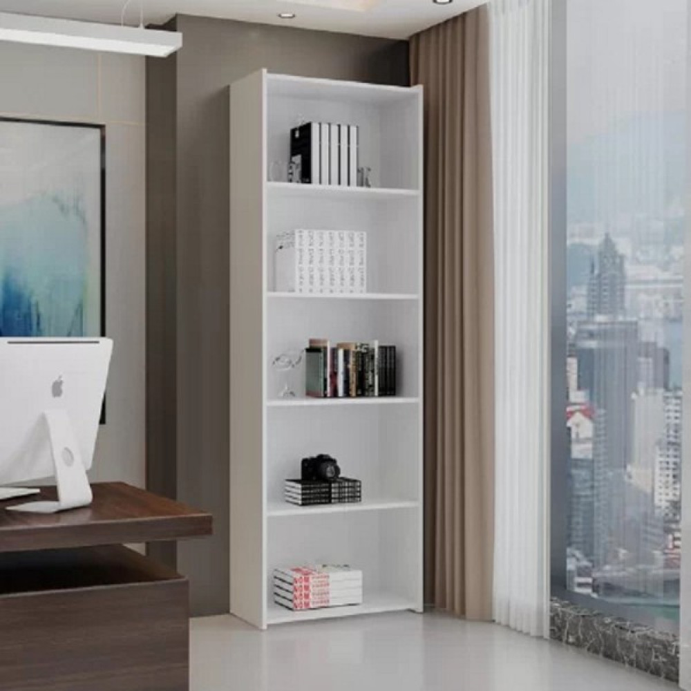 Aden Home Beyaz Kitaplık, 5 Raflı Kitaplık, Çok Amaçlı Raf, Ofis Dolabı, 180X60X30CM Mdf, MKTP16 - 1 Kitaplık Fiyatı