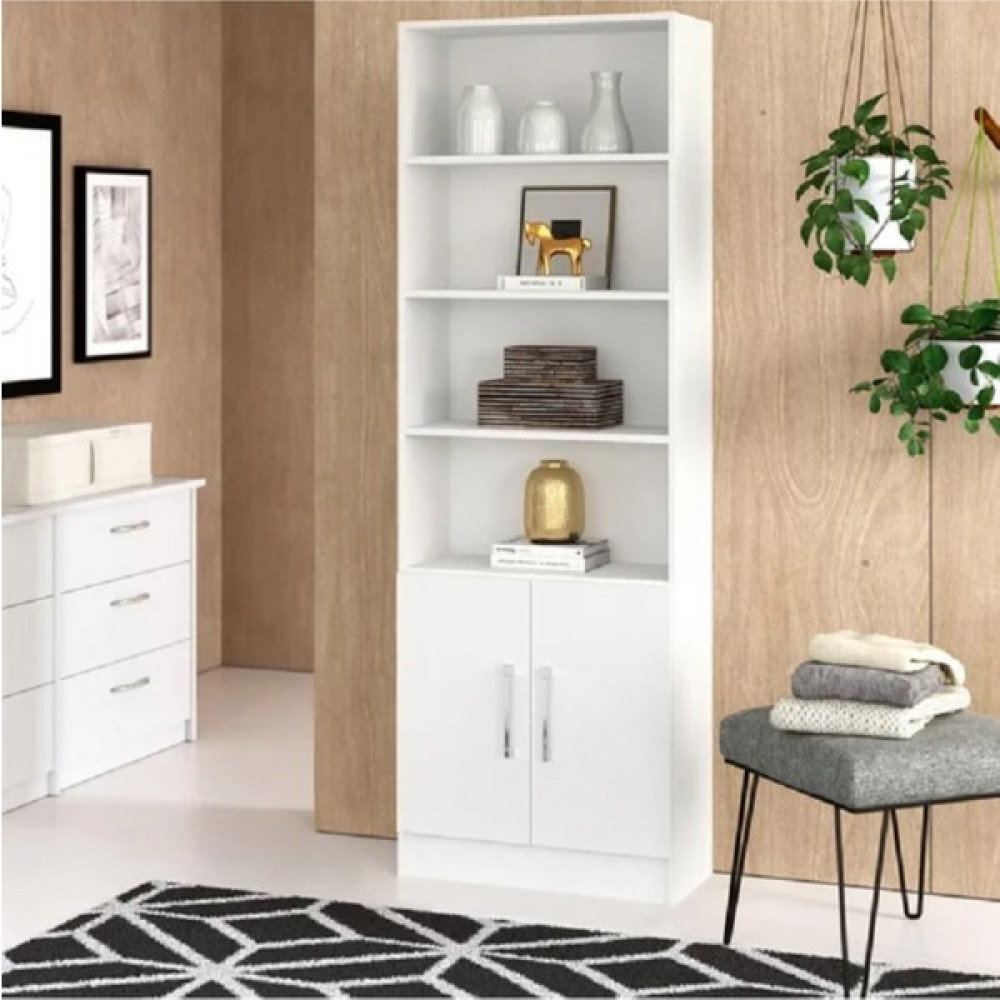 Aden Home Beyaz Kitaplık, Kapaklı Raflı Dekoratif Kitaplık, Çok Amaçlı Dolap, Mutfak Dolabı, Mdf, MKTP12 - 1 Kitaplık Fiyatı