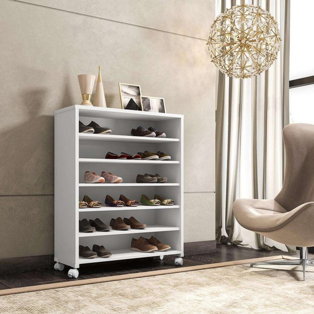 Aden Home Beyaz Mdf Ayakkabılık, Tekerlekli Çok Amaçlı Dolap, Banyo Dolabı, 110X70CM, MAYK08 Ayakkabılık Fiyatı