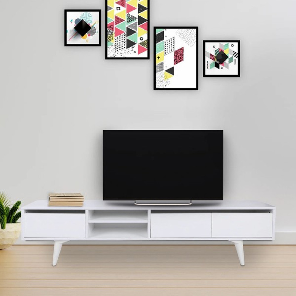 Aden Home Beyaz Tv Ünitesi, Mdf Tv Ünitesi, Kapaklı Tv Sehpa Ünitesi, Beyaz Mdf Tv Ünitesi Konsol. TVU103 Tv Ünitesi / Sehpası Fiyatı
