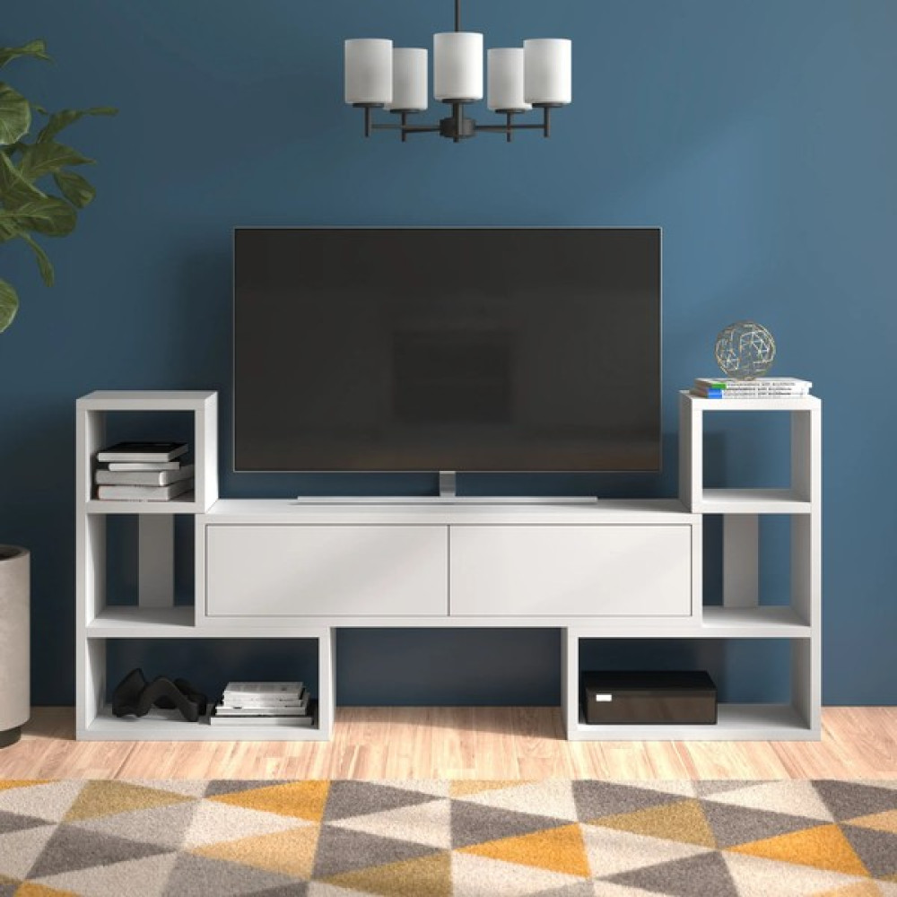 Aden Home Beyaz Tv Ünitesi, Mdf Tv Ünitesi, Kapaklı Tv Sehpa Ünitesi, Beyaz Mdf Tv Ünitesi Konsol, TVU57 Tv Ünitesi / Sehpası Fiyatı