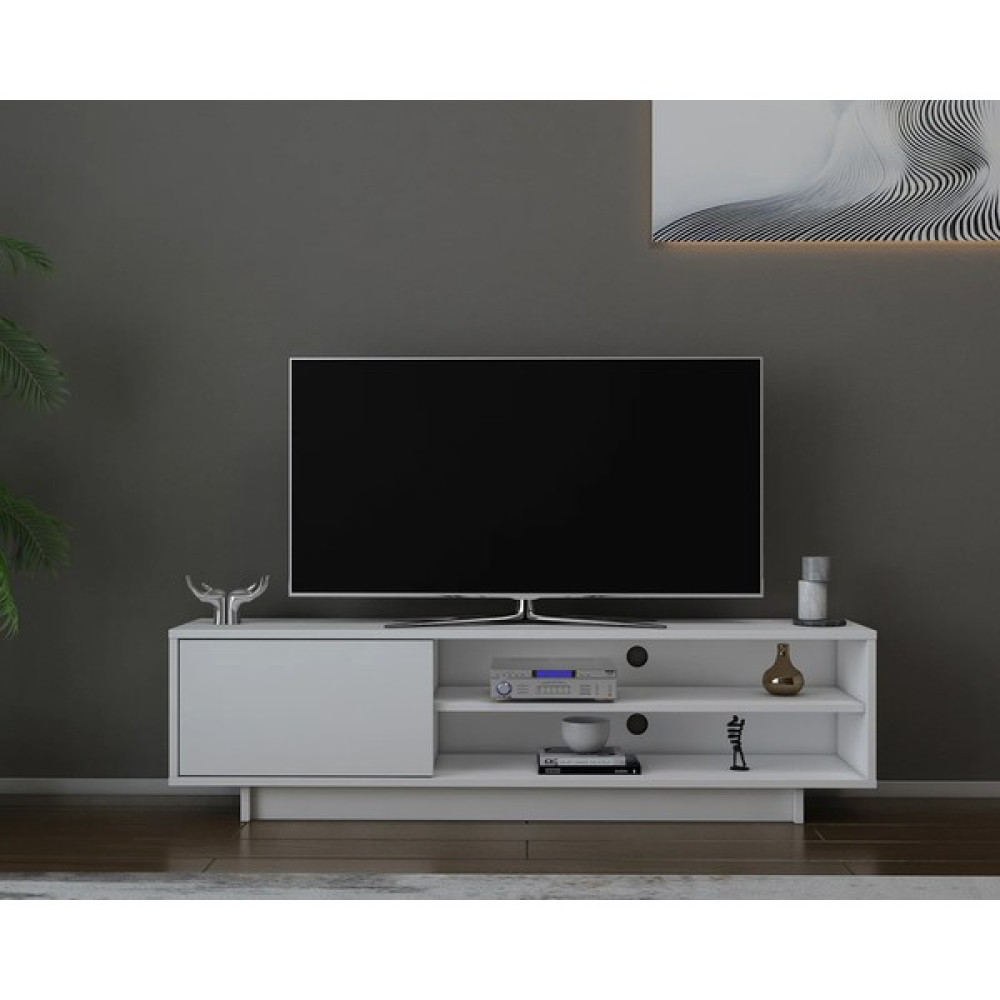Aden Home Beyaz Tv Ünitesi, Mdf Tv Ünitesi, Kapaklı Tv Sehpa Ünitesi, Beyaz Mdf Tv Ünitesi Konsol, TVU65 Tv Ünitesi / Sehpası Fiyatı