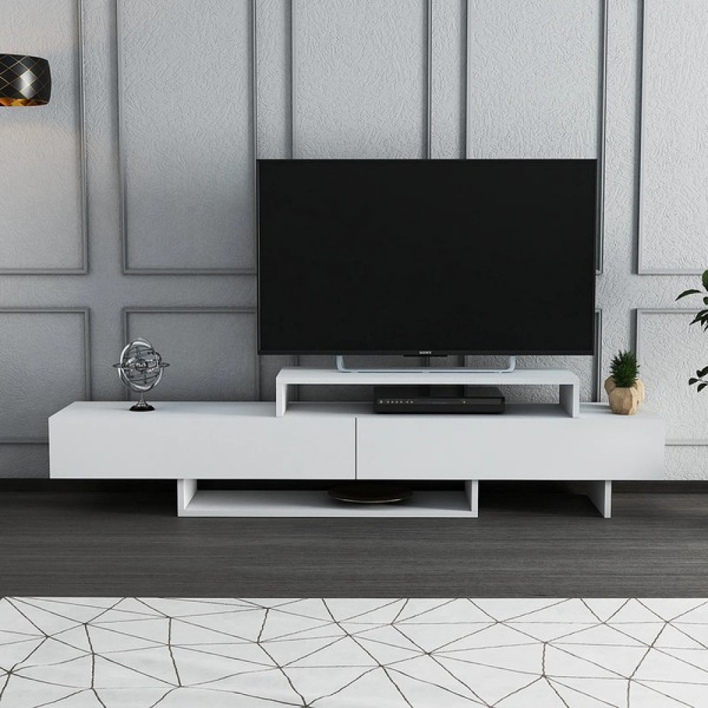 Aden Home Beyaz Tv Ünitesi, Mdf Tv Ünitesi, Kapaklı Tv Sehpa Ünitesi, Beyaz Mdf Tv Ünitesi Konsol, TVU74 Tv Ünitesi / Sehpası Fiyatı