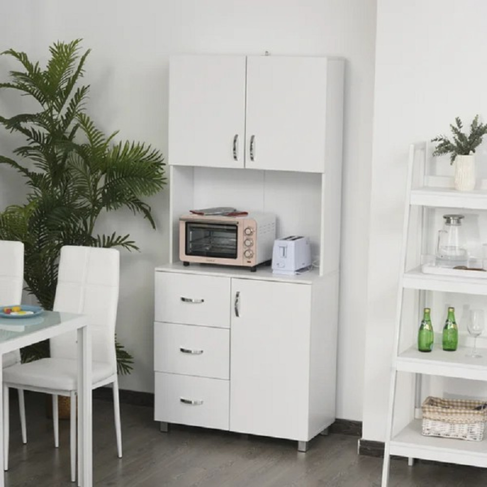 Aden Home Çok Amaçlı Dolap, Hazır Mutfak Dolabı, Kiler Erzak Dolabı, Beyaz Mdf, MDLP38 Gardrop & Dolap Fiyatı