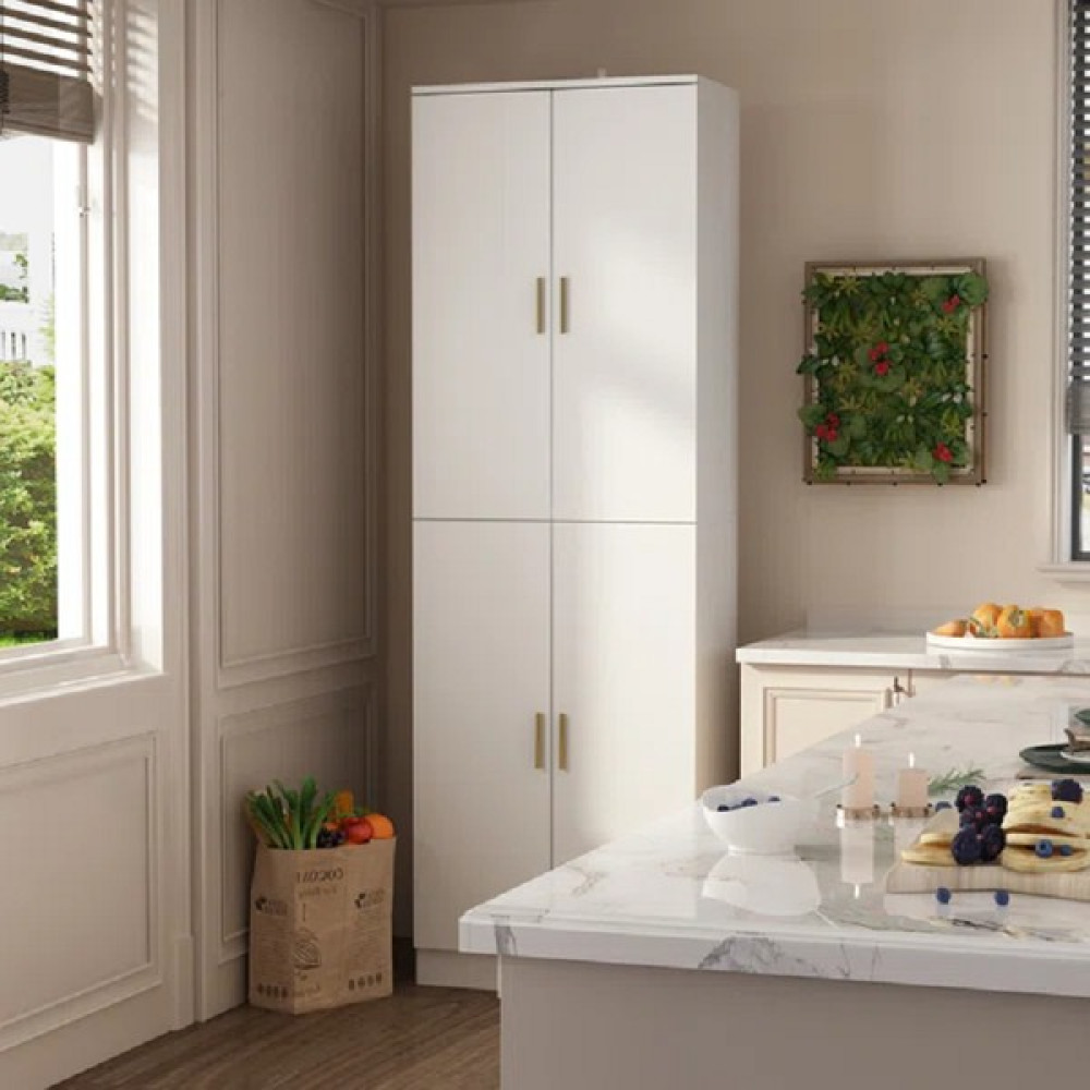 Aden Home Çok Amaçlı Dolap, Mutfak Dolabı, Banyo Dolabı, Kiler Erzak Dolabı, Beyaz Mdf, MDLP18 Gardrop & Dolap Fiyatı