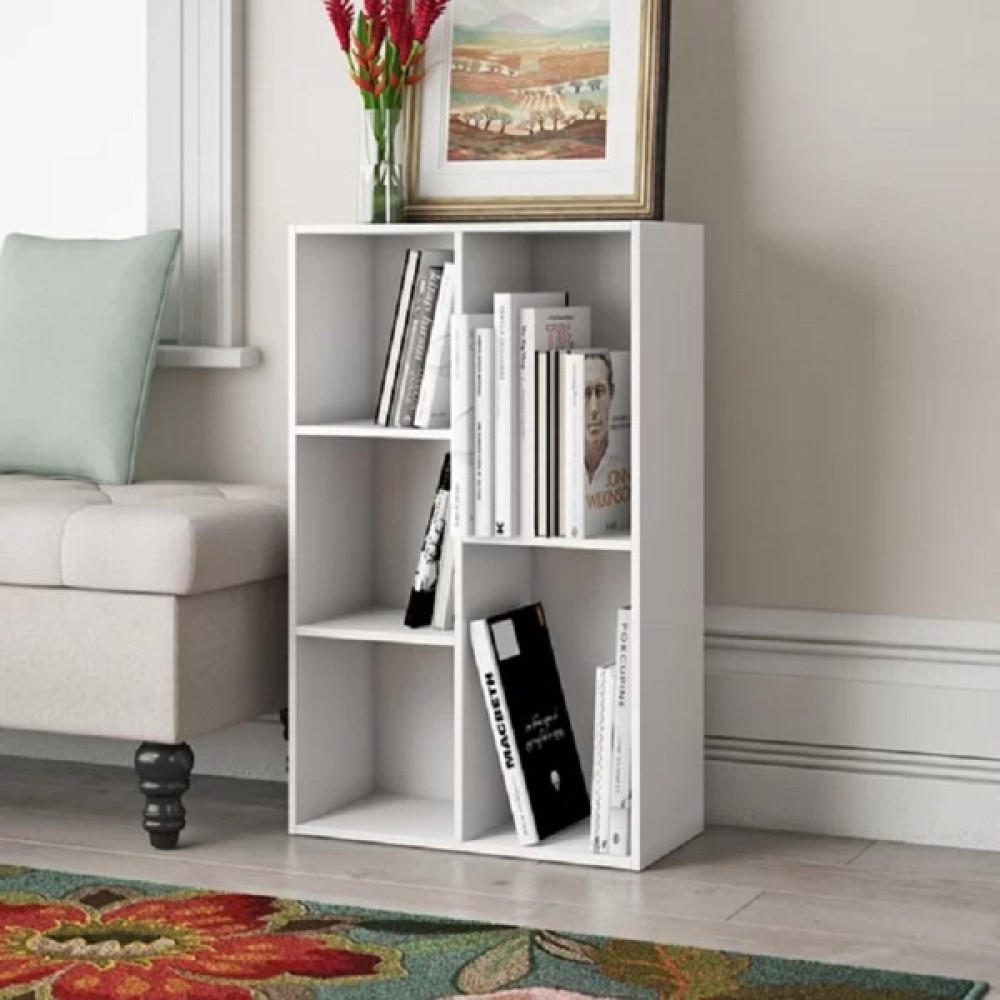 Aden Home Kitaplık, Çok Amaçlı Dolap, 5 Bölmeli Mdf - M-KTP10 - 1 - Beyaz Kitaplık Fiyatı