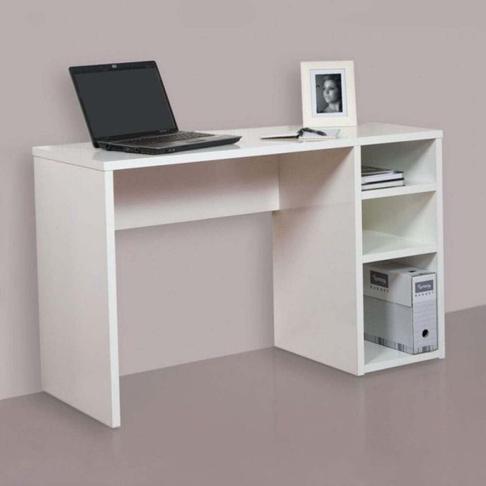 Aden Home Kitaplıklı Çalışma Masası, Bilgisayar Masası, Beyaz Mdf Ofis Çalışma Masası CM107 - 120 x 75 x 50 cm Çalışma Masası Fiyatı