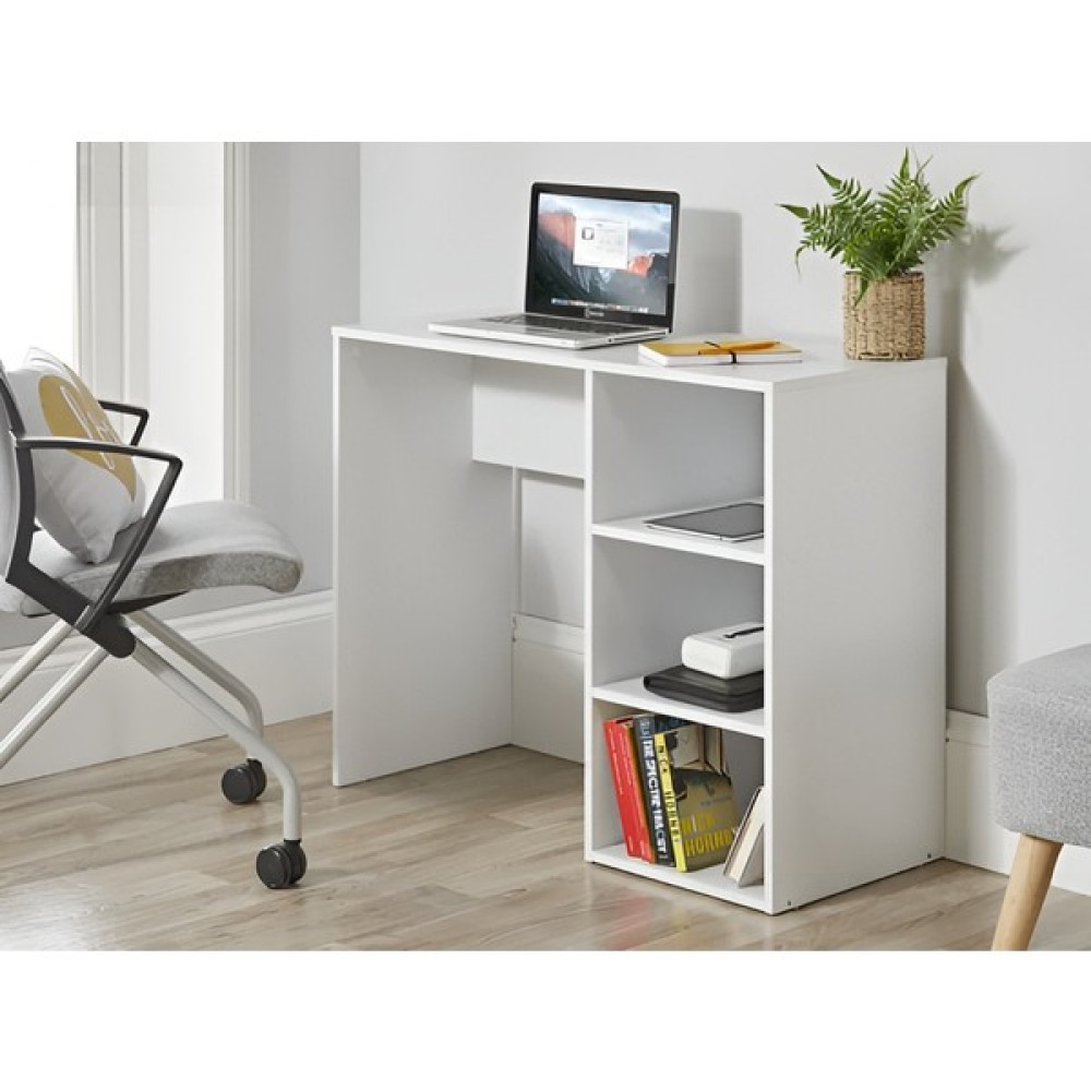 Aden Home Kitaplıklı Çalışma Masası, Mdf Beyaz Çalışma Masası, Ofis Çalışma Masası, Genç Odası, CM97 - 100 x 75 x 50 cm Çalışma Masası Fiyatı