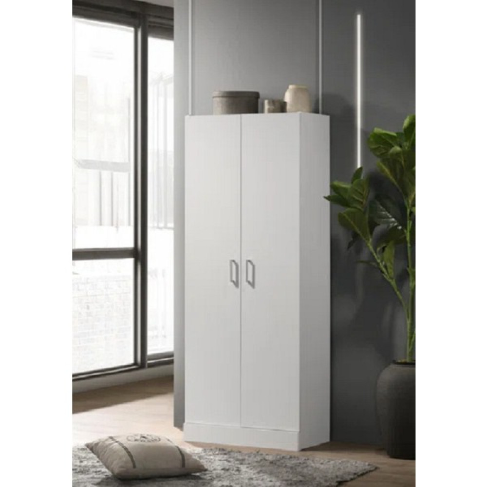 Aden Home Lumina 2 Kapaklı 4 Raflı Gardırop, Elbise Dolabı, Mdf, M-GRD12 - Beyaz Gardrop & Dolap Fiyatı