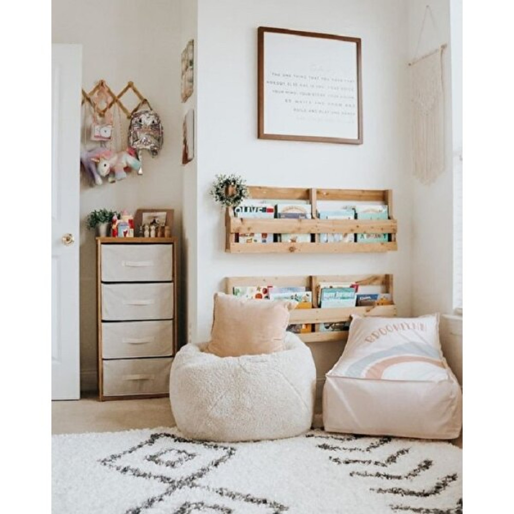 Aden Home Montessori Çocuk ve Bebek Odası Duvar Rafı, Eğitici Ahşap Kitaplık, 35 x 100CM, ACKTP05 Duvar Rafı Fiyatı
