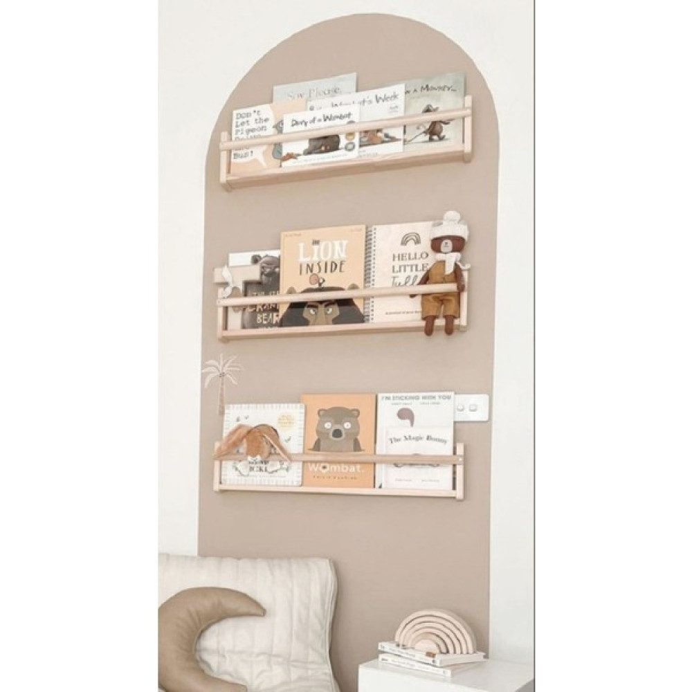 Aden Home Montessori Çocuk ve Bebek Odası Duvar Rafı, Kitaplık, 3'lü Set, 60CM, ACKTP01 Duvar Rafı Fiyatı