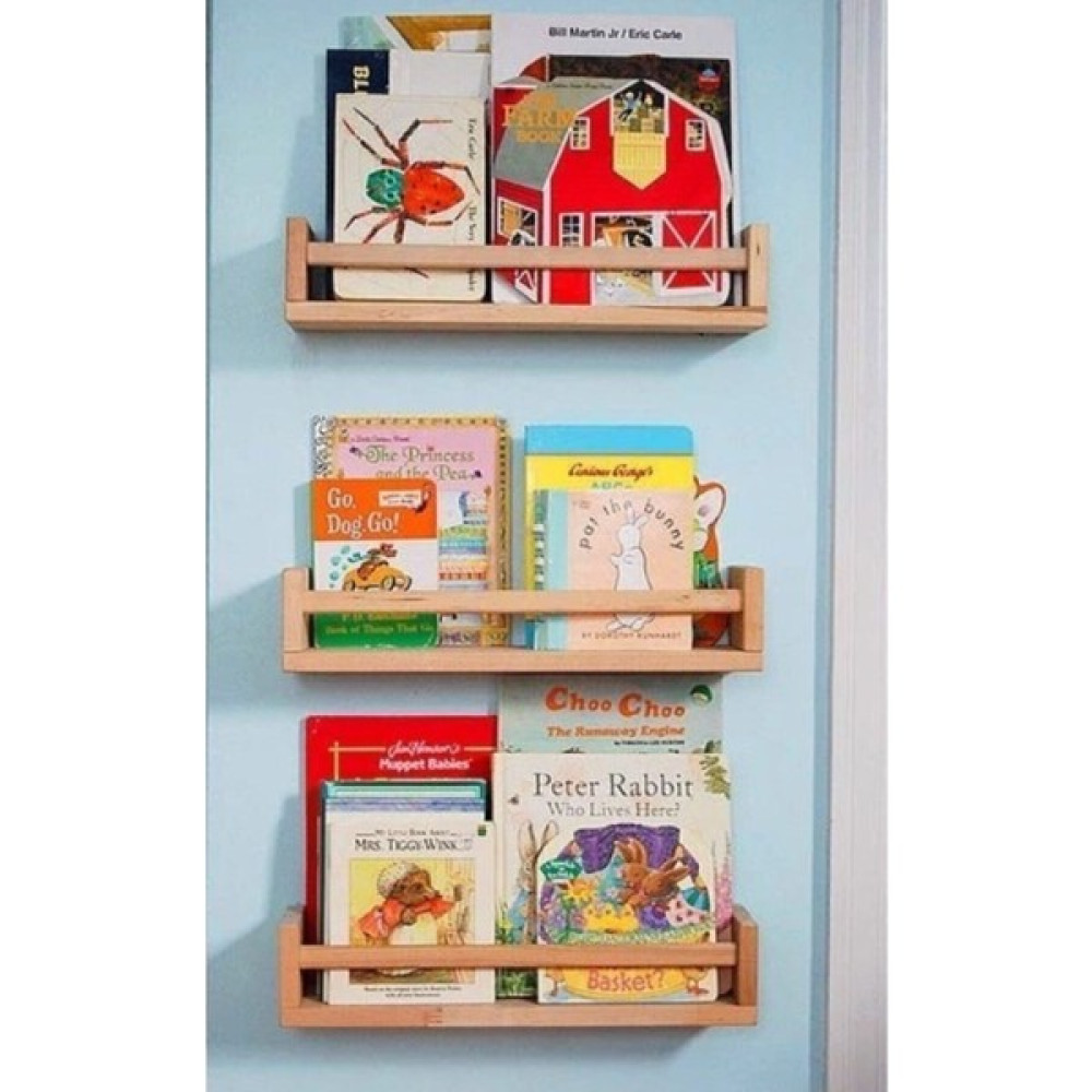 Aden Home Montessori Kitaplık Çocuk Bebek Odası Duvar Rafı Ahşap Kitaplık Raf 3 Adet 50 cm Duvar Rafı Fiyatı