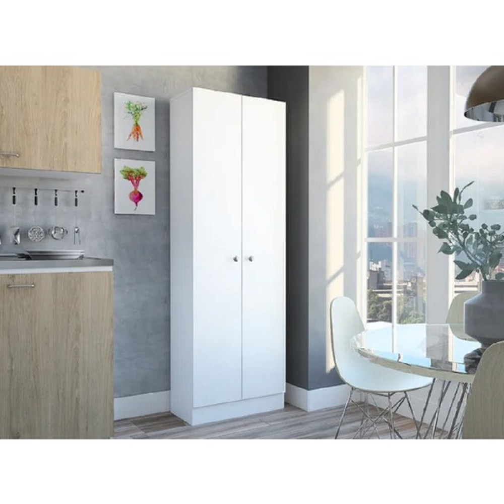 Aden Home Mutfak Dolabı, 2 Kapaklı 5 Raflı Çok Amaçlı Dolap, Erzak Kiler Dolabı, Beyaz Mdf, MDLP11 Gardrop & Dolap Fiyatı