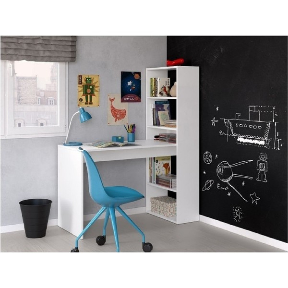 Aden Home Nana Kitaplıklı Dekoratif Çalışma Masası, Genç Odası - CM48 - 120 x 140 x 50 cm - Beyaz Çalışma Masası Fiyatı